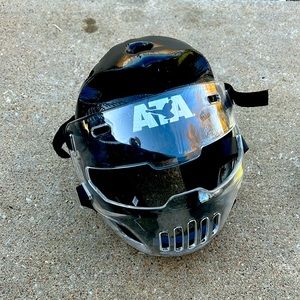 ATA BLACK CENTURY SPARRING HEADGEAR WITH FACE SHIELD